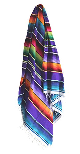 Del Mex Mexican Serape Blanket (X-Large, Purple) - color: Purple, size: X-Large