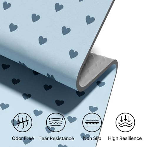ILILI Suede TPE Yoga Mat, 10mm Thick, 76" x 28" Extra Long with Strap - color: Blue