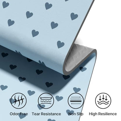 ILILI Suede TPE Yoga Mat, 10mm Thick, 76" x 28" Extra Long with Strap - color: Blue