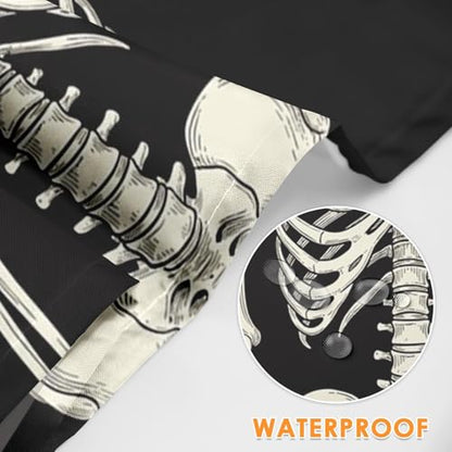 Apron with Pockets, 32x28 inch, for Women Men, Black Skull | Halloween Skeleton Rock Waterproof Adjustable Bib Aprons for Kitchen Cooking Baking Painting Gardening - color: Black Skull