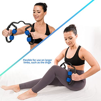 Body Back Trigger Point Pressure Roller Massager for Deep Tissue Relief | FSA Eligible Trigger Point Roller For Forearm & Hand, Deep Tissue Massage Tool For Tennis Elbow, Athletes & Muscle Recovery