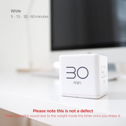 mooas Cube Timer, Flip, Block, Productivity, Time Management (White) - color: White