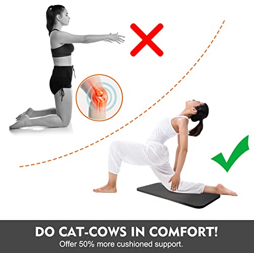 Ewedoos Yoga Knee Pad Cushion - Non-Slip Mat for Floor Exercises - Yoga Mat Accessory - color: Black