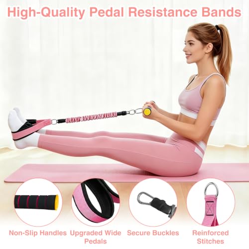 Adjustable Pedal Resistance Band, 20/30/40LBS, Door Anchor, Workout Kit