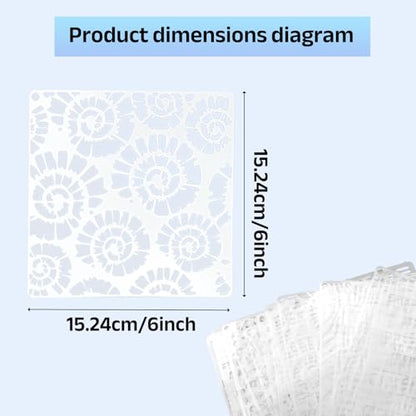 16PCS Reusable Geometric Stencils for Crafts Painting,6x6 Inch Mixed Texture Art Stencils for Wood Wall Furniture Fabric Floor,DIY Spray Paint Templates for Card Making Cake Decor Scrapbooking - style: 16PCS 6x6"