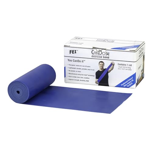 Cando 1210689 Low Powder Exercise Band Roll, 6 yd Length, Blue-Heavy - color: Blue: Heavy, size: 6 yard roll
