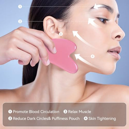 Guasha Tool for Body Body Gua Sha Massage Tool GuaSha Tool for Face(PINK)