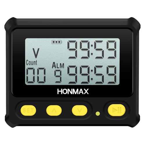 8200 Interval Timer and Stopwatch, Backlight, USB-C Charged, Clock - color: Black+yellow