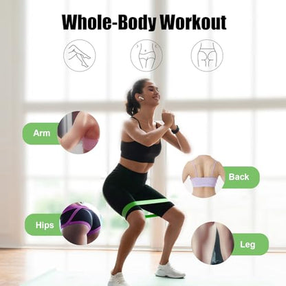 flintronic Resistance Bands Set of 5, Resistance Bands with 5 Different Resistance Levels, Skin-Friendly Fitness Exercise Loop Bands for Yoga, Pilates, Muscle Building, Gym