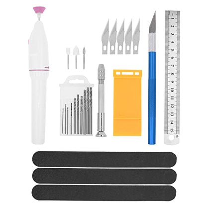 Mandala Crafts 33 Model Building Hobby Tools Kit for 3D Plastic Miniatures | Professional Clippers, Tweezers, Drills, Grinder & Knife for Mecha, Scale Kits, Aircraft, Tanks, Ships, Cars, Metal & Resin - style: Premium 33 PCs