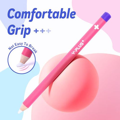 YPLUS Detail Eraser Pencils with Sharpener, Pink, School Supplies, 3 Pcs | Fine Detail Erasing, Sharpener Included, for Sketching, Charcoal Drawings, Pencil Work, and Geometry - color: Pink