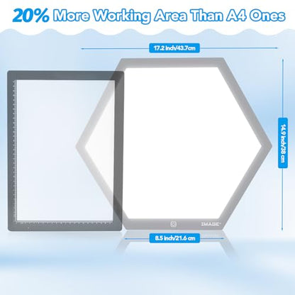 IMAGE Tracing Light Box for Kids, 17.2x14.9 LED Drawing Board | Educational STEM toy, 3 adjustable brightness, ideal for early learning & art projects ﻿ (Building Blocks Not Include)