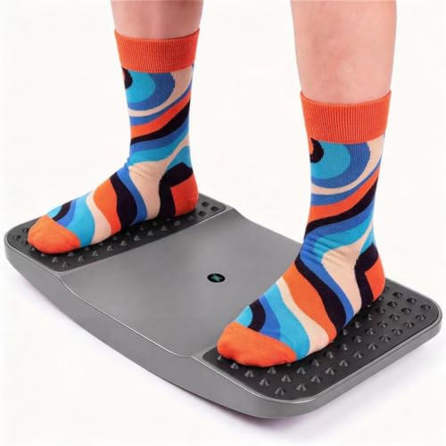 Standing Desk Balance Board - High-Rebound Comfort Core Wiggle Board for Active Standing - Lateral Tilt Exercise Board for Office Work with Washable TPE Massage Pads - 220 lbs, Gray