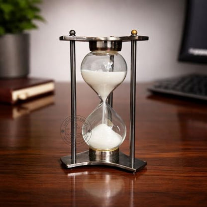 Modern Black Hourglass Timer 1 Minute – Sleek Minimalist Sand Clock for Office, Meditation, Mindfulness, Aesthetic Room Decor & Study Desk Focus Timer