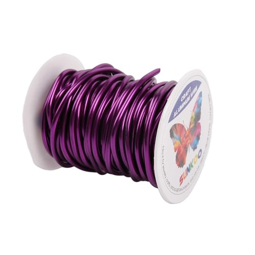 Aluminum Craft Wire,8 Gauge (3mm) Purple Bendable Wire,32 Feet Continuous Roll for Jewelry Making,Sculpting,Floral & Armature Projects - size: 8 Gauge 32FT, style: Purple