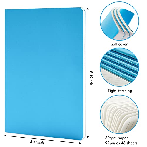 36 Pack Soft Cover Journal Bulk, Feela Lined Blank Travel Journal for Women Men Writing, Notebooks College Ruled for Work, Note Taking Notebook School Business Supplies, 8.2” x 5.5”, A5, Blue - color: 36 Blue
