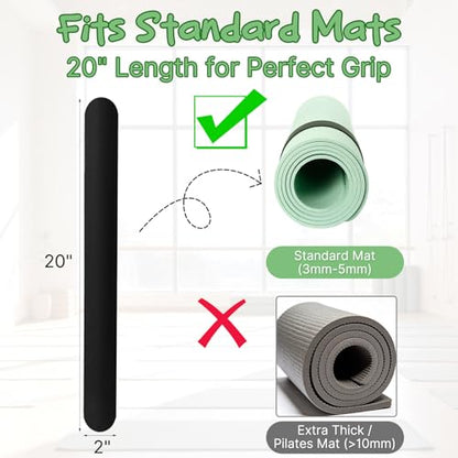 Aolamegs Yoga Mat Strap Slap Band-Instant One Snap Holder Keeps Mats Tightly Rolled & Secure -Soft Silicone Gym Accessories - color: Black Yoga Mat Strap Slap Band