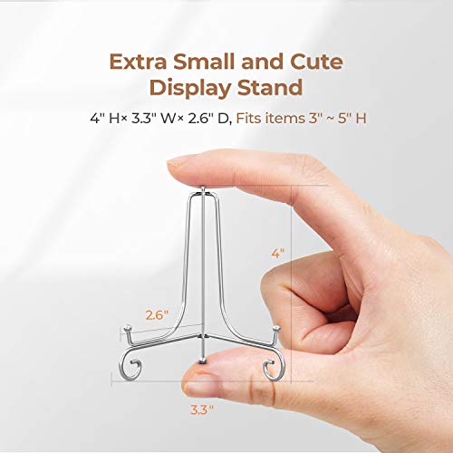 TR-LIFE Plate Stands for Display - 4 Inch Plate Holder Display Stand + Metal Easel Stand for Picture Frame, Decorative Plates, Photo, Book, Collectibles (2 Pack) - size: 4 Inch