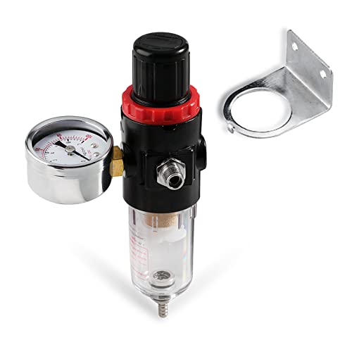 SAGUD Airbrush Compressor Air Pressure Regulator Mini Inline Filter Oil Water Trap Moisture with Airbrush Adapter,fit with Airbrush compressors