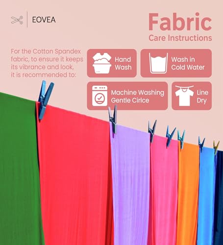 EOVEA - Cotton Spandex Fabric by The Yard - 4 Way Stretch Jersey Knit - Spandex & Cotton T-Shirt Fabric - Lightweight, Breathable - 60" Wide Roll| 10 oz(Dusty Pink, 1 Yard) - color: Dusty Pink, size: 1 Yard