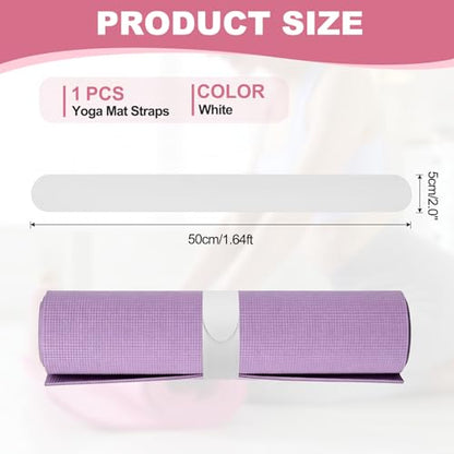 Yoga Mat Strap Slap Band, One Snap Yoga Mat Slap Band for Keep Mats Tightly Rolled Exercise Mat Sling Holder - color: White
