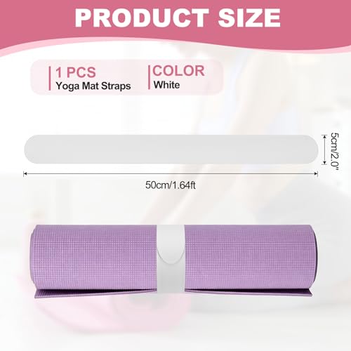 Yoga Mat Strap Slap Band, One Snap Yoga Mat Slap Band for Keep Mats Tightly Rolled Exercise Mat Sling Holder - color: White