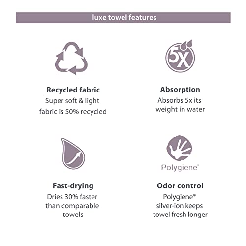PackTowl Luxe Lightweight Microfiber Camping and Travel Towel, Sage, Beach - color: Sage, size: Beach - 36 x 59 Inch