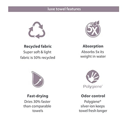 PackTowl Luxe Lightweight Microfiber Camping and Travel Towel, Sage, Beach - color: Sage, size: Beach - 36 x 59 Inch