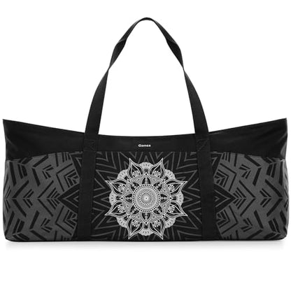 Gonex Yoga Mat Bag, Extra Canvas Gym Bag with Waterproof Pocket Metal Zipper, Fits Mat & Blocks, Stylish Yoga Mat Carrier for Women, Ideal for Yoga, Pilates, Workout, Travel - color: Black