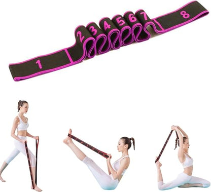Fitness Resistance Bands with Handles, Fitness Resistance Band for Stretching and Yoga, Adjustable Bands for Full Body Stretching Shaping - color: Pink