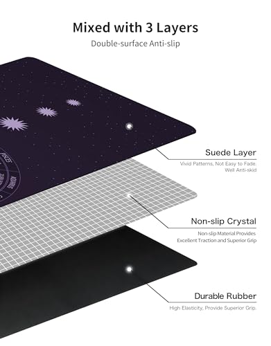 nuveti Printed Travel Yoga Mat 1/16 Inch Thick Non Slip Fitness Workout Mat | with Carrying Bag, Foldable Lightweight Suede & Natural Rubber Yoga Mat for Yoga Pilates and Fitness 72" L x 24" W x 1.5mm - color: ShiErGongWei