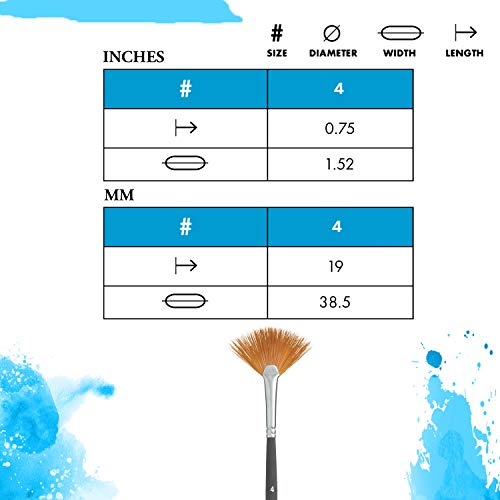 Princeton Aqua Elite Paintbrush, Fan, Size 4 - size: Size 4