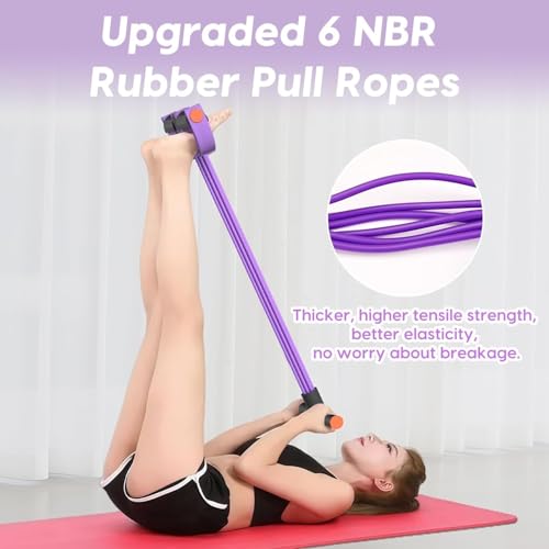 Pedal Resistance Band with Handle, Multifunction Tension Rope, Ankle Fitness Band, Foot Pedal Resistance Band for Abdomen, Waist, Arm, Leg Stretching Training
