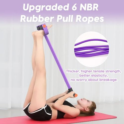 Pedal Resistance Band with Handle, Multifunction Tension Rope, Ankle Fitness Band, Foot Pedal Resistance Band for Abdomen, Waist, Arm, Leg Stretching Training