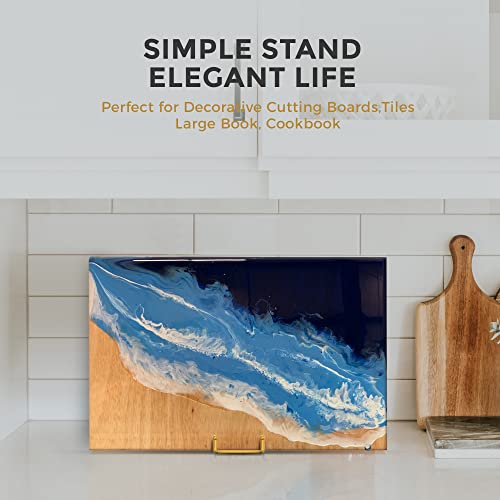 TR-LIFE 10 Inch Large Plate Stands/Holder for Display - Metal Picture Frame Holder Stand + Small Easels for Decorative Plate, Platter, Book, Plaques, Photo, Tabletop Art (Gold 2 Pack) - size: 10 Inch