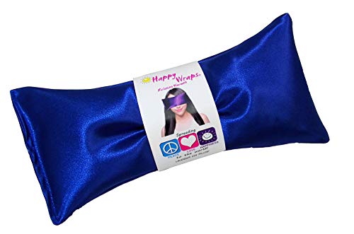 Lavender Eye Pillow - Hot Cold Weighted Eye Pillows for Relaxation, Sleep, Stress, Migraine Relief, Yoga - Aromatherapy Gifts for Women, Birthday, Teachers, Made in USA by Happy Wraps - Sapphire - color: Sapphire