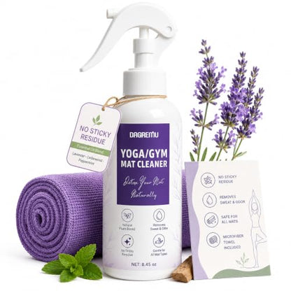 Yoga Mat Cleaner Spray - Powered By Essential Oil, Removes Sweat & Odor - size: 8.45 Fl Oz (Pack of 1)