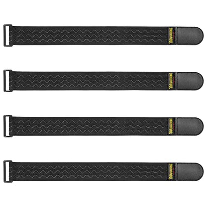 Trilancer Elastic Cinch Straps with Anti-Slip Strips, 18'' x 2'' (4 Pack) | Hook and Loop Storage Straps with Buckle, Bundling Bands for Extension Cords, Cables, Ropes, Hoses, Bike, Boat, Pant Garters - size: 18"(4 pcs)
