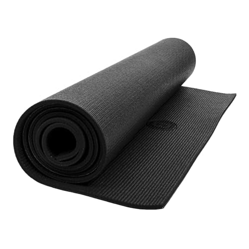 Body Sport Yoga Mat - High-Density, Non-Slip Surface with Shock Absorption - Ideal for Yoga, Pilates, and Home Workouts - color: Black, size: 1/8-Inch