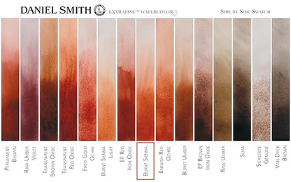 Daniel Smith 284610010 Extra Fine Watercolors Tube, 5ml, Burnt Sienna, 0.17 Fl Oz (Pack of 1) - color: Burnt Sienna