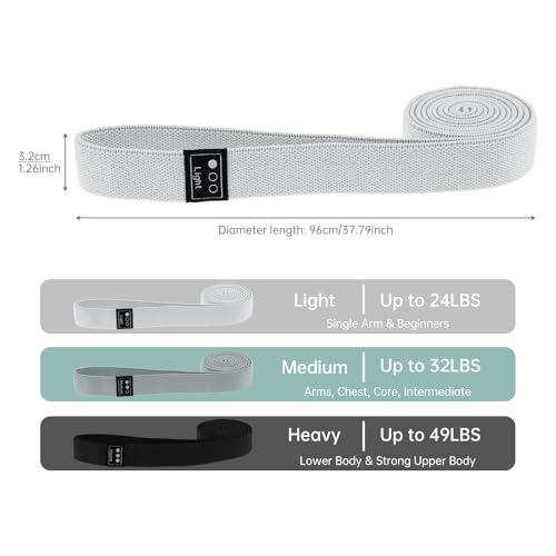 3-Pack Cloth Fabric Resistance Bands for Home Workout - color: Light Gray,Dark Gray,Black