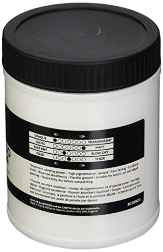 Winsor & Newton Professional Acrylic Medium, White Gesso, 450ml | Primes painting surfaces with a bright white ground to improve paint adhesion, coverage, and color vibrancy. - color: White Gesso, style: 450ml (15.2-oz)