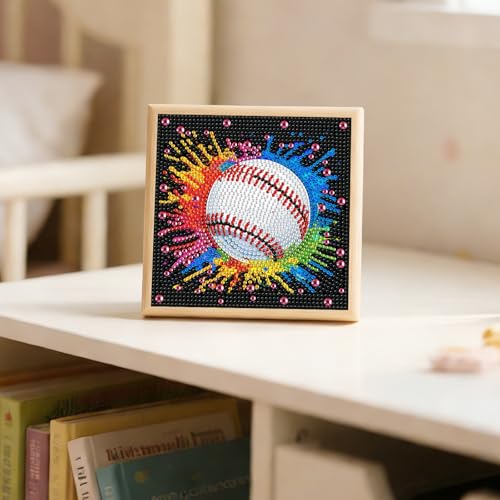 Yunruily 6 Pack Small Diamond Art for Kids - Balls Mini Diamond Painting Kits for Kids,Diamond Art Kits for Kids Ages 4-8-12,Children Gifts and Home Wall 6x6inch - color: ball