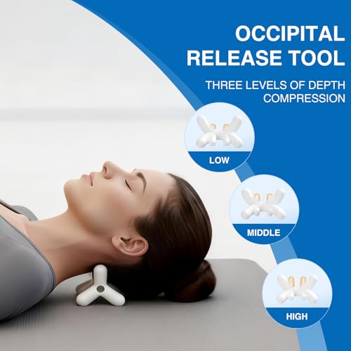 Occipital Release Tool, Release Tool for Neck for Headache Relief, Deep Nerve Release Tool with Acupressure Design Targeting Hard-to-Reach Muscles, Gift for Women & Men - color: White