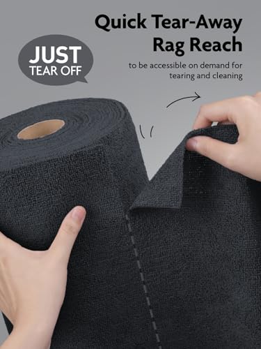 Fantasticlean Microfiber Cleaning Cloth Roll- 75 Sheets, 12" x 12"(Dimgrey) - color: Dimgray, size: 75 pack
