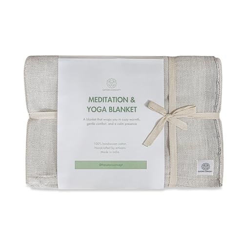 Premium Meditation and Yoga Blanket for Relaxation and Practice - color: Natural