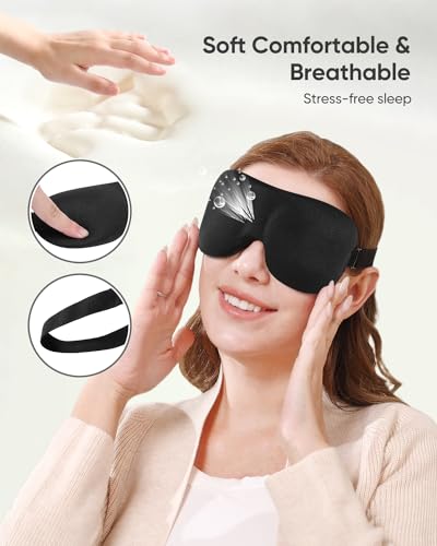 LKY DIGITAL Sleep Mask for Side Sleeper 3 Pack, Blackout 3D Eye Mask - color: Gray & Black & Pink
