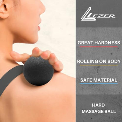 LEZER, Trigger Massage Point, Manual Massage Ball, Muscle Knots Relief Tool, Myofascial Release, Physical Therapy, Plantar Fasciitis, Set of 2 (Blue Trigger and Black Ball) - style: 08 - Trigger Blue + Hard Ball