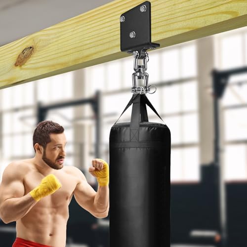 BeneLabel Heavy Bag Hanger for Punching Bag Beam Mount Hardware 360° Rotation Boxing Bag Ceiling Mount I-Beam Hanger for Hanging Heavy Punching Bags Wall Hangers - color: 360° Open-end clasps