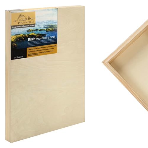 Da Vinci Pro Birch Wood Panel 7/8" Deep – 6x12 Single Panel - Fine Textured, Warp Resistant, Lightweight & Rigid – Perfect for Mounting Sanded Pastel or Watercolor Paper, Linen or Canvas